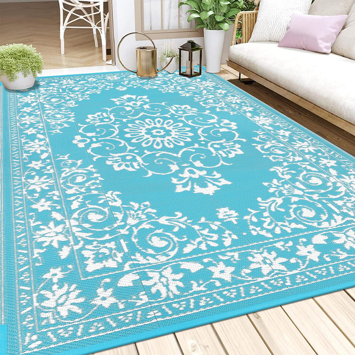 Enyhom Strapazierfähiger RV Camping Aussenteppich (OH-Türkis, 240 x 300 cm), Türkis