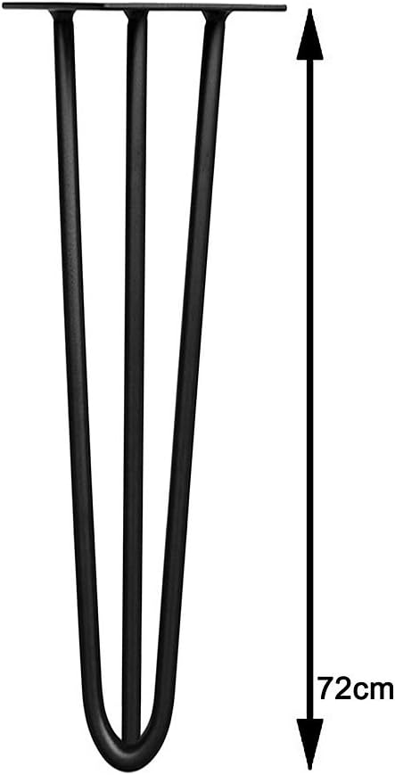 Melko 4 Stück Hairpin Legs Haarnadel Tischbeine aus 12 mm Stahl Tischfuss inkl. Bodenschoner | Höhe
