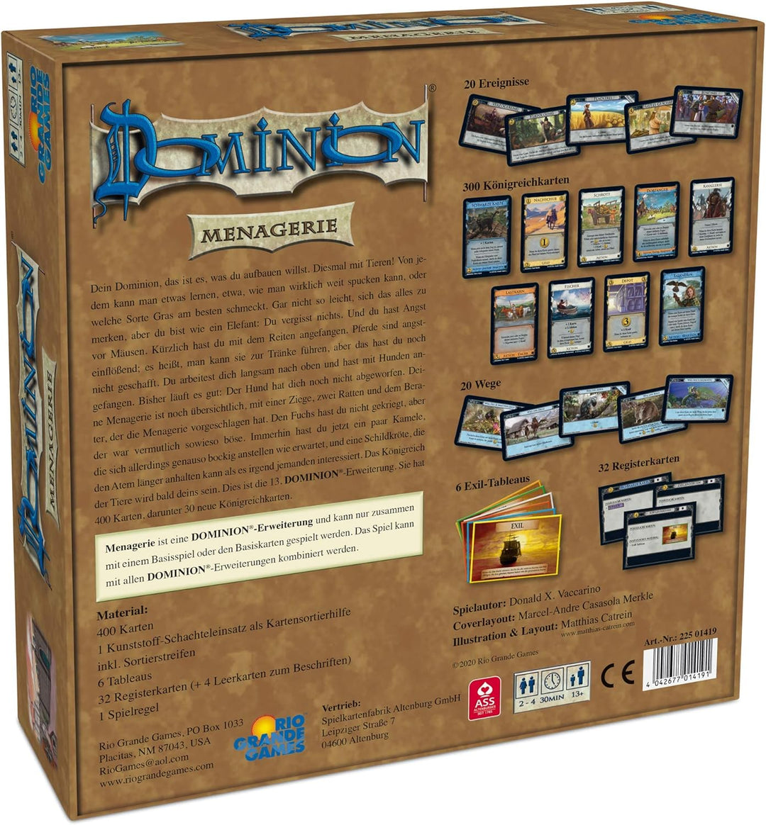 Rio Grande Games Dominion Erweiterung - Menagerie, Menagerie
