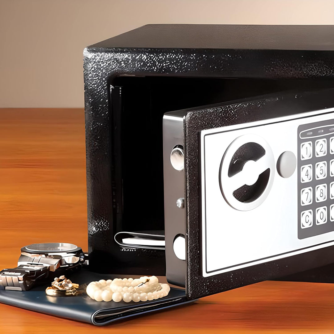 Retoo Tresor für Zuhause, Kleiner Elektronischer Safe, Möbeltresor 17 x 23 x 17 cm, Batteriebetriebe