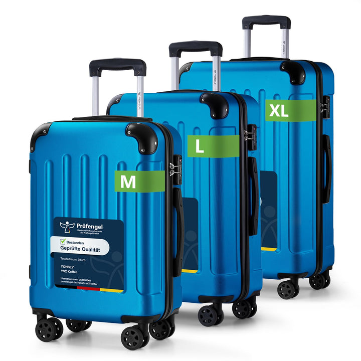 Suitcase Set, TSA-Schloss YKK-Reissverschluss Reisekoffer, Hartschalenkoffer, Gepäck Trolley, 4 Roll