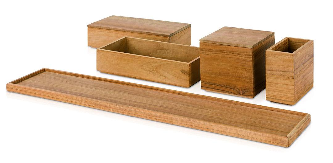 Möve Teak Ablageset 5-teilig, Wood, 50 x 10 x 11 cm