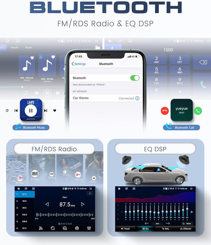 Rimoody 8 Core 6G+128G Autoradio Android für Toyota Avensis T27 2008-2015, 9" Carplay Wireless Andro