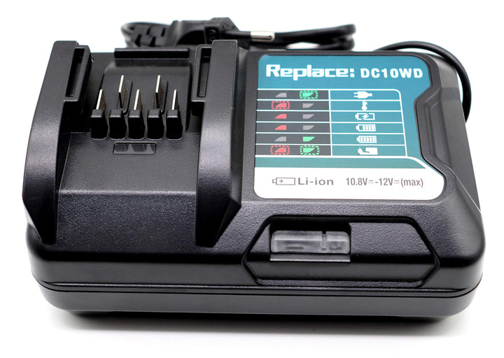 FengWings® Ladegerät DC10WD Ersetzen Für 10.8V 12V Makita Ladegerät DC10WD DC10SB DC10WC, Kompatibel