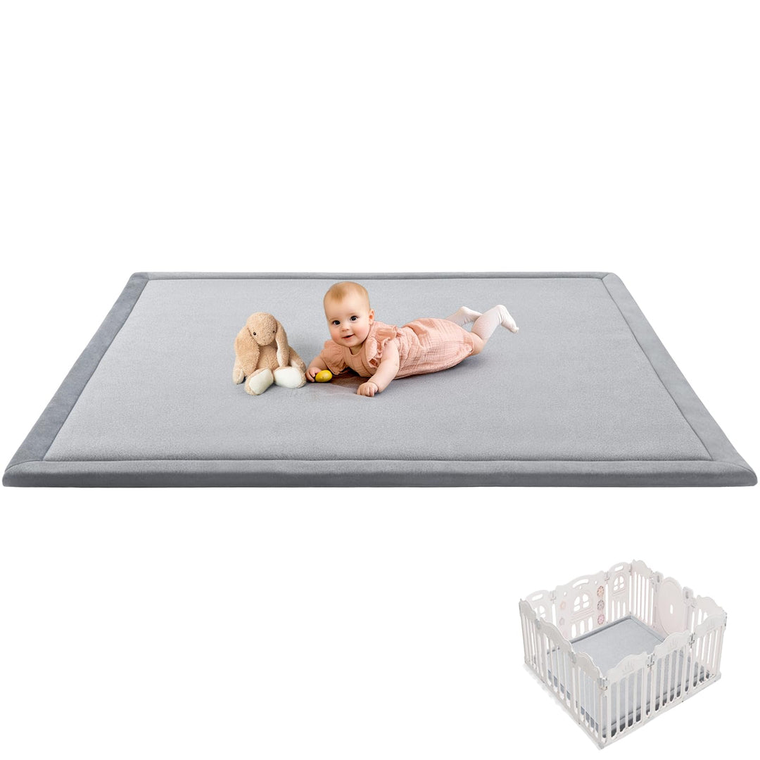 Mallify Spielmatte Baby 150x200x3,3cm – Krabbelmatte mit hochwertigem Memory-Schaum & Rutschfester U