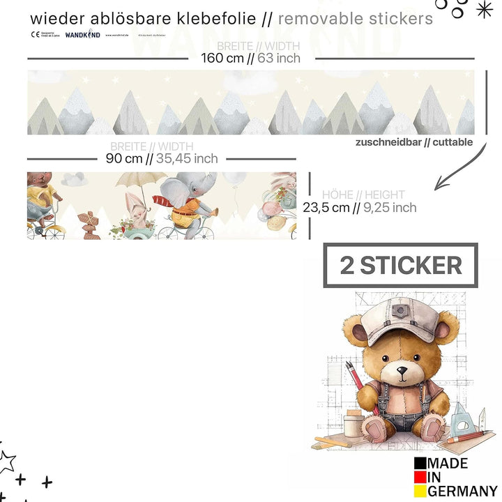 WANDKIND Aufkleber für IKEA KURA Kinderbett Hochbett Klebefolie Möbelfolie Sticker Kinderzimmer fröh
