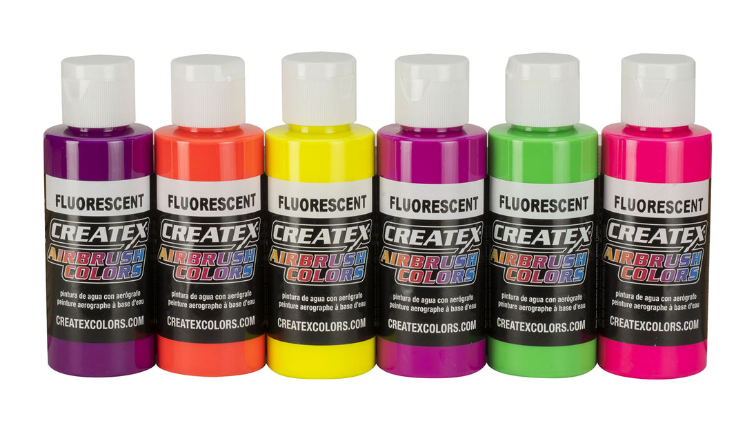 Createx Colors 5802-00 AB Airbrush Set, fluoreszierend fluoreszierend, Set, fluoreszierend, Set