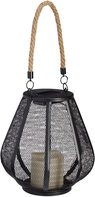 Lights4fun Solar Laterne schwarz Metall orientalisch 24cm, 24cm