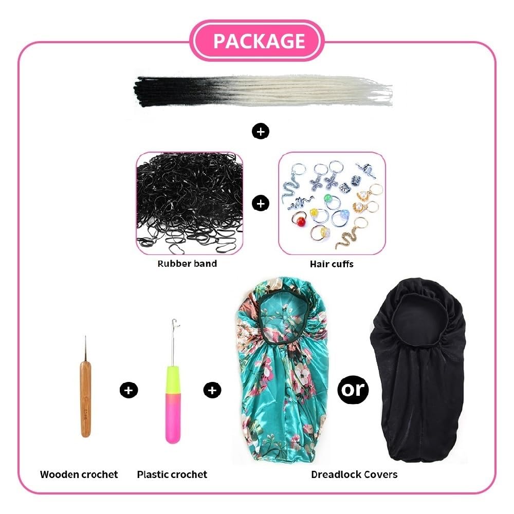 Dünne 0.6cm Synthetische Dreadlock Extensions Handgemacht 24 Zoll 20 Stränge Häkelhaar Lange Häkelzö