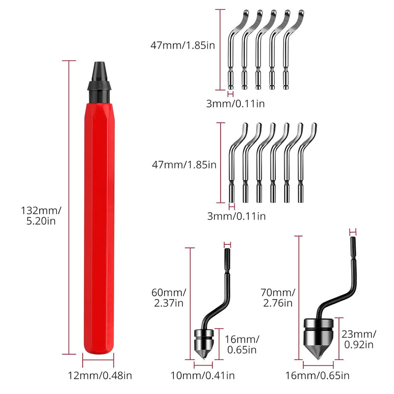 XUNTOP Entgrater Werkzeug Satz mit 11 Klingen und 2 Gekrümmter Senker, 360 ° Rotierender Klinge Schn