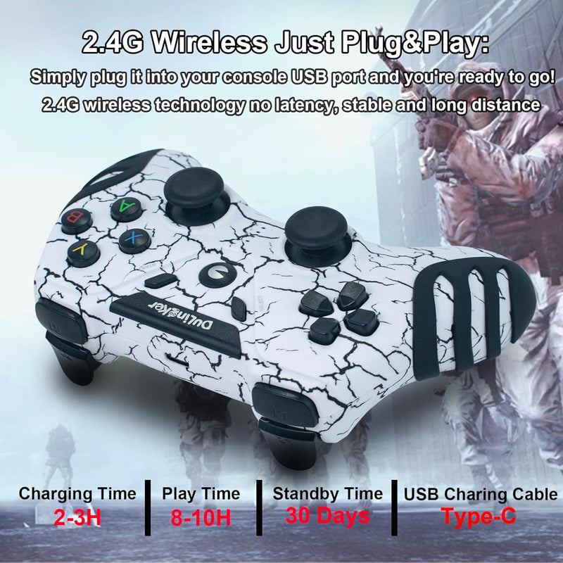 DuLingKer PC Controller Wireless, PS3 Controller PC Gamepad mit Dual Vibration, 2,4G Wireless Gaming