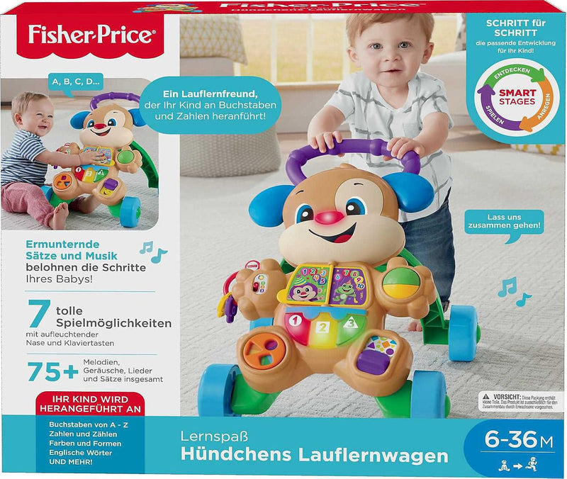 Fisher-Price Mattel FRC83 Fisher-Price Lernspass Hündchens Lauflernwagen Standard Verpackung