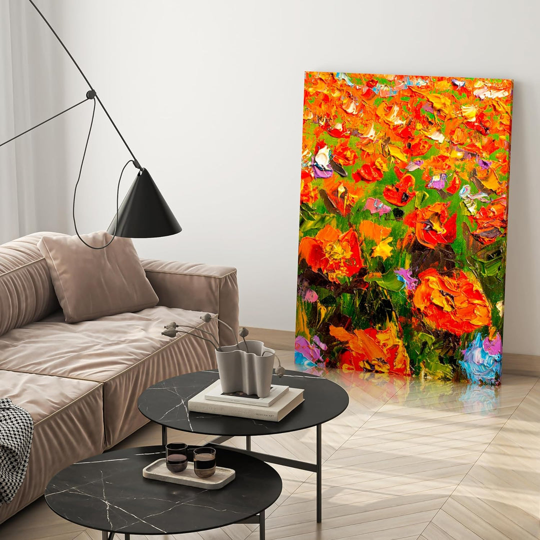 wandmotiv24 Leinwandbild Malerei, 60x45cm, Hochformat, Blumen, Tulpen, Deko, Bilder auf Leinwand, Wa