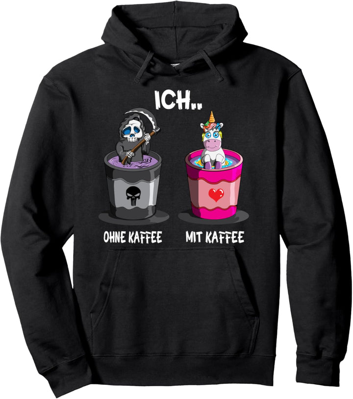 Spruch Ich ohne Kaffee Ich mit Kaffee Kaffeetrinker Kaffee Pullover Hoodie
