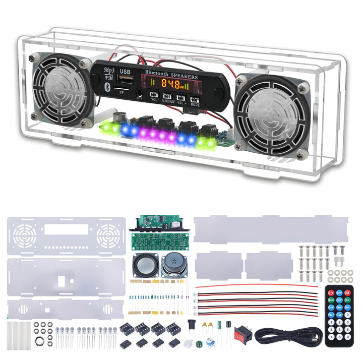DIY Bluetooth Lautsprecher &amp; FM Radio Lötbausatz, Elektronik Lernset Bausatz mit 3W+3W Stereo-Verstä