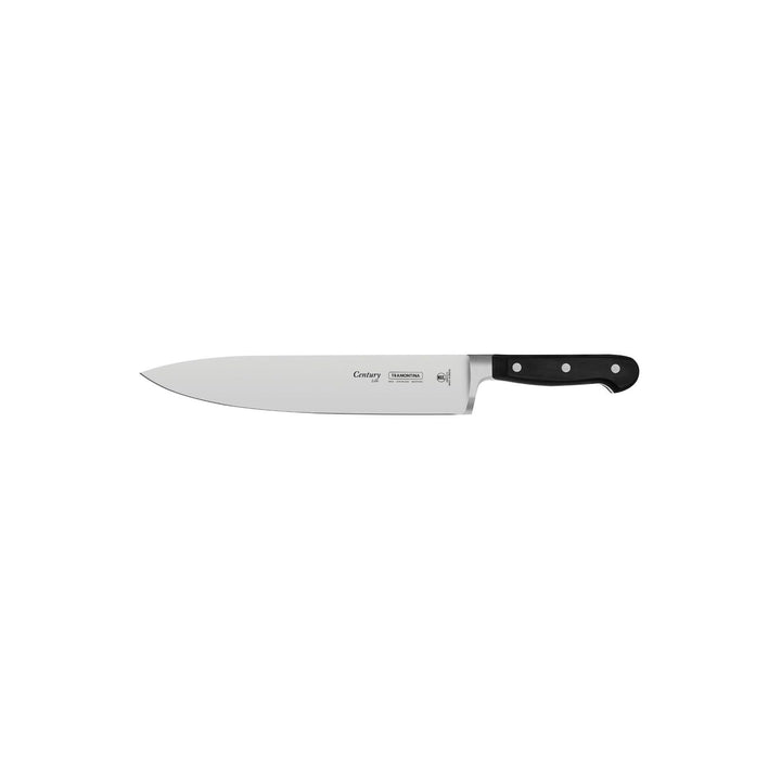 Tramontina Kochmesser CENTURY, 25 cm, Edelstahl DIN 1.4110, schwarz, rostfrei Kochmesser 25 cm, Koch