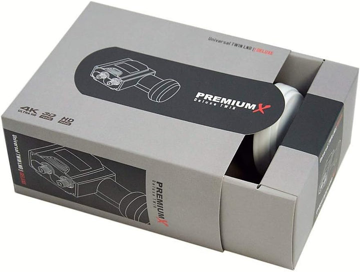 Premium X Deluxe Twin LNB - Signalumsetzer für 2 Teilnehmer mit digitalem SAT-Empfang in HD, UHD &amp; 4