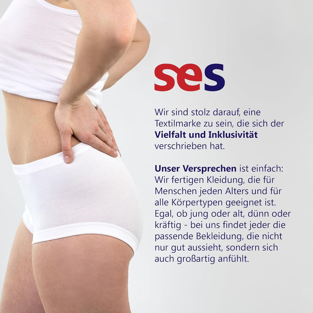 SES Taillenslip Damen Feinripp 5er Pack 38-56 - 100% Baumwolle, hohe Taille &amp; bequemer Weiches Bündc