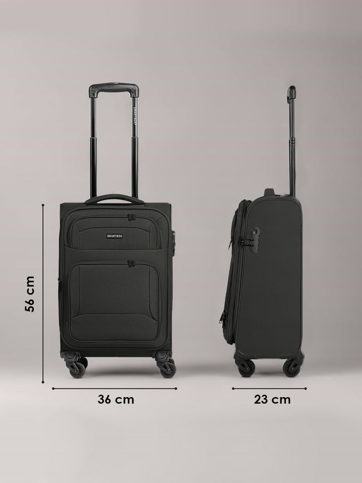 SMARTBOX Weichgepäck Kabinen-Koffer für Damen & Herren | Kleiner Cabin-Trolley 36 x 23 x 57 cm | 4 R