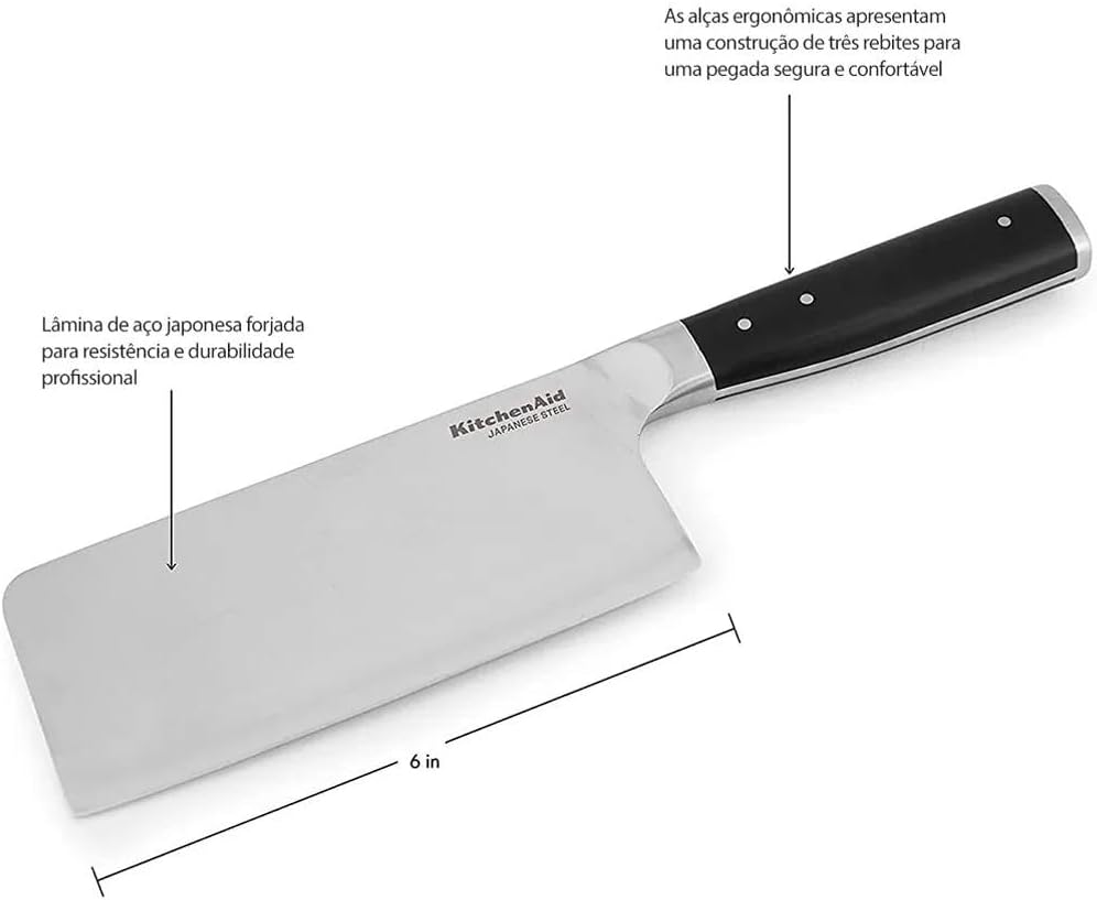 KitchenAid Gourmet Fleisch- und Gemüsemesser, scharfe Klinge aus hochwertigem japanischem Kohlenstof
