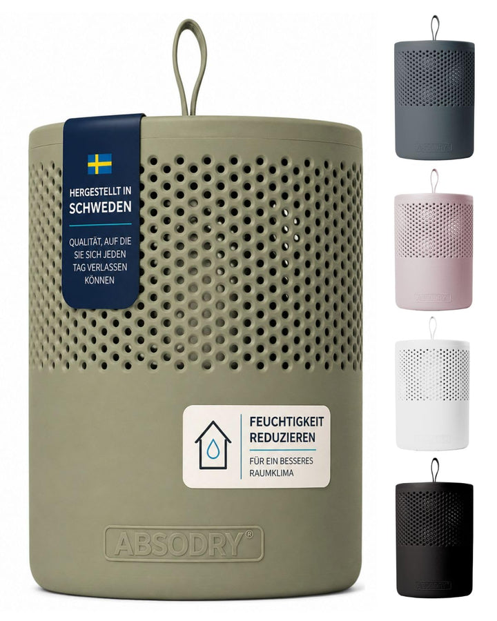 Absodry Duo Family Luftentfeuchter für 25m2 Entfeuchter 600 g Granulat-Beutel, 1000 ml leise ohne St