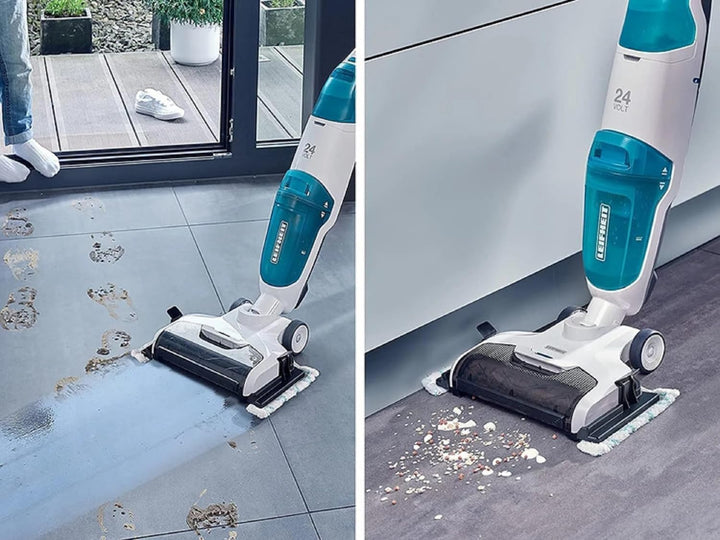 Leifheit Set Akku Saugwischer Regulus Aqua PowerVac inkl. zwei Ersatzrollen, saugen und wischen, Nas