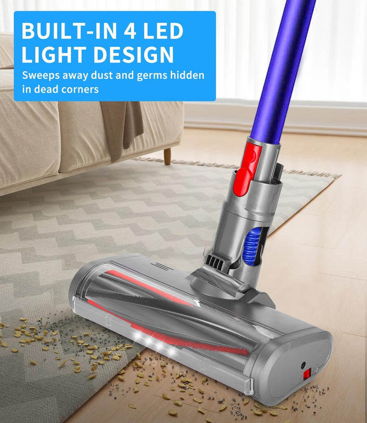 Bürste Kompatibel mit Dyson V7, V8, V10, V11, V15,Ersatzteile für Bodendüse mit 4 LEDs, Bürstenkopf
