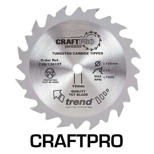 Trend CraftPro Dünnschnitt-TCT-Kreissägeblatt, 210mm Durchmesser x 60 Zähne x 30mm Bohrung, Hartmeta