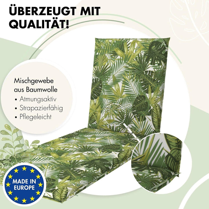 Doppler Auflage Rollliege Living Beige Weiss I Gartenliege-Polster 195x60x6cm aus Baumwolle & Polyes