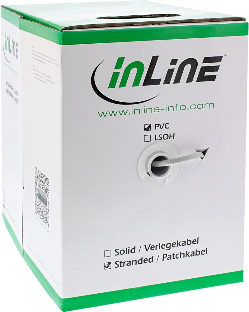 InLine 72099W Patchkabel Cat.5e, weiss, SF/UTP, AWG26, PVC, 100m