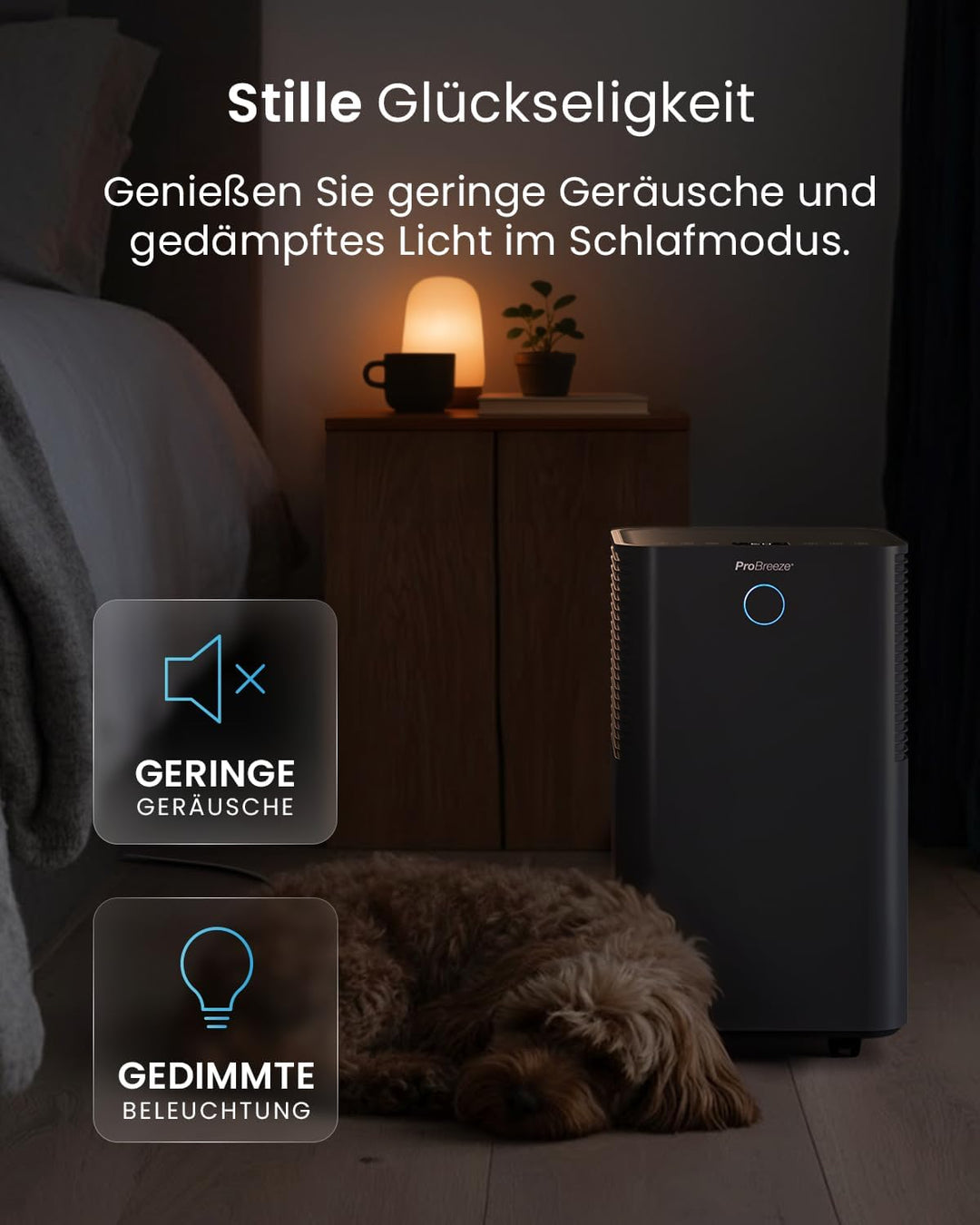 Pro Breeze Luftentfeuchter 12L in 24h Entfeuchtungsleistung - Luftentfeuchter elektrisch mit Feuchti