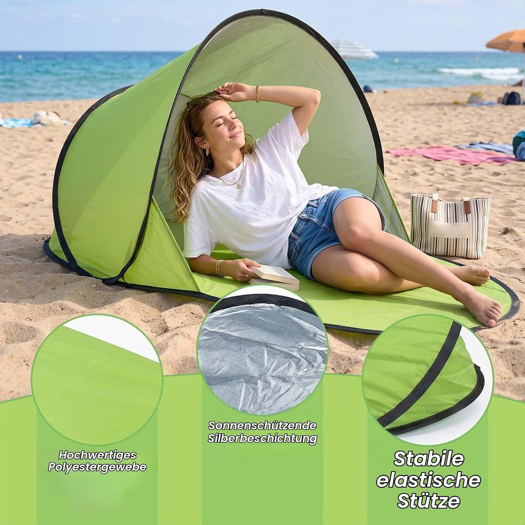 142 * 72 * 60cm Sonnenzelt für Familie, Wurfzelt mit Sonnenschutz, Sonnenzelt mit Sonnenschutz, Trag