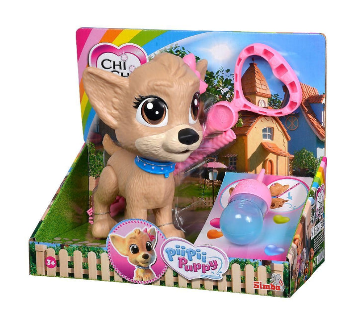 Simba 105893460 - ChiChi Love PiiPii Puppy, Hund zum Gassi gehen, macht Pipi, ab 3 Jahren, 20 cm, Me