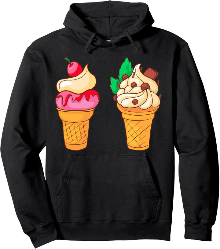 Eis Eisbecher Softeis Eiskrem Eiscreme Speiseeis Eisspeisen Pullover Hoodie