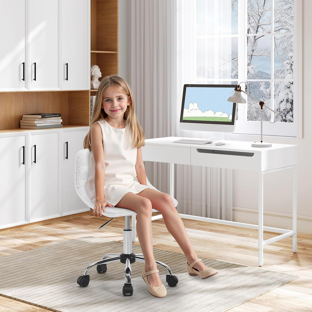 WOLTU Schreibtischstuhl Kinder, Schminkstuhl Sitzhocker Rollhocker Arbeitshocker, 360° drehbar höhen