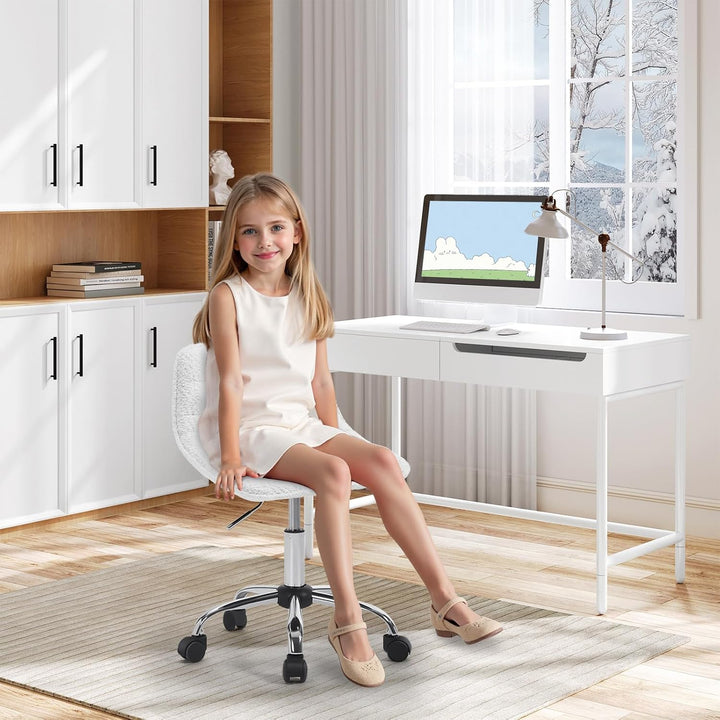 WOLTU Schreibtischstuhl Kinder, Schminkstuhl Sitzhocker Rollhocker Arbeitshocker, 360° drehbar höhen
