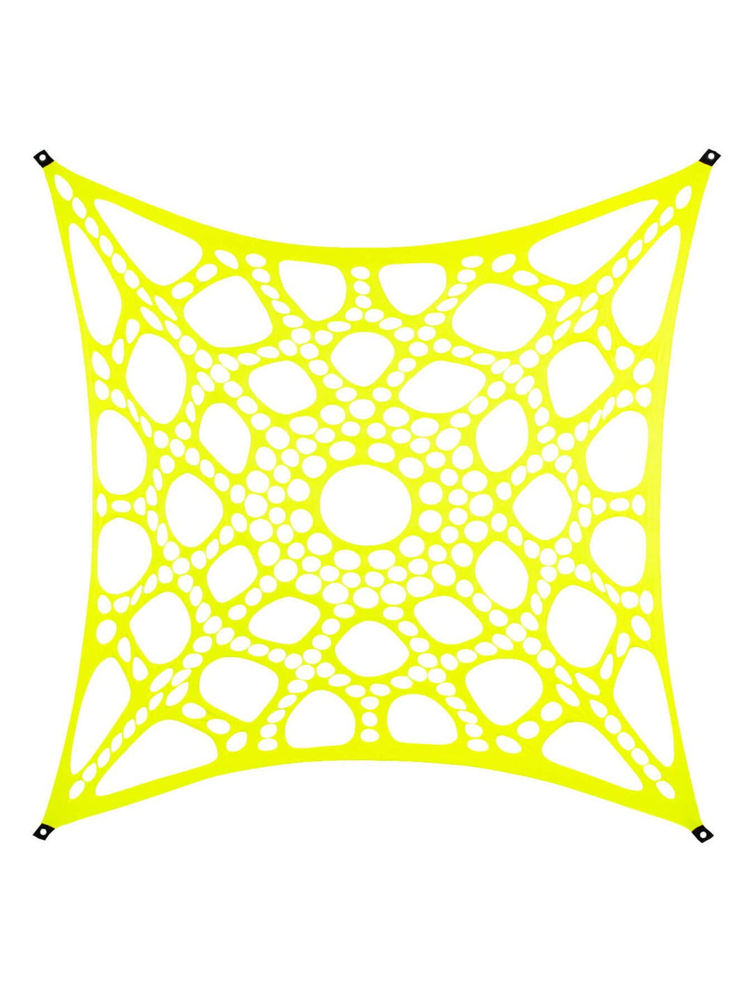 PSYWORK Schwarzlicht Segel Spandex Neon Spiderweb Gelb, 3x3m, Gelb