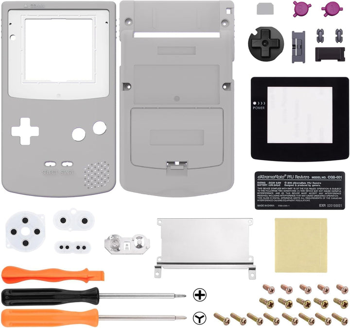eXtremeRate IPS Ready Upgraded Case&Tasten für Gameboy Color, DIY-Ersatz Full Hülle Gehäuse für gbc