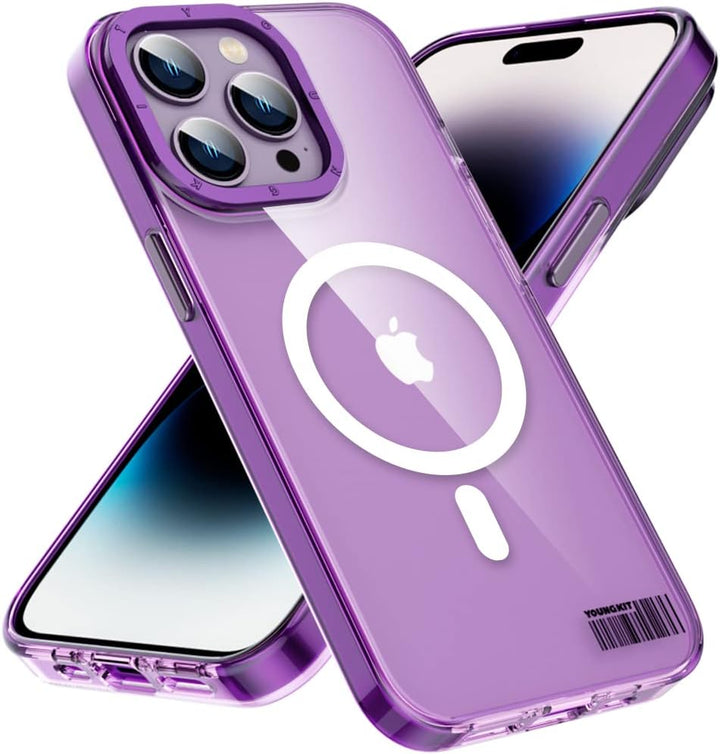 YOUNGKIT für iPhone 14 Pro Hülle, Stossfeste Kratzfeste Schutzhülle Slim Klar Case Chargement magnét