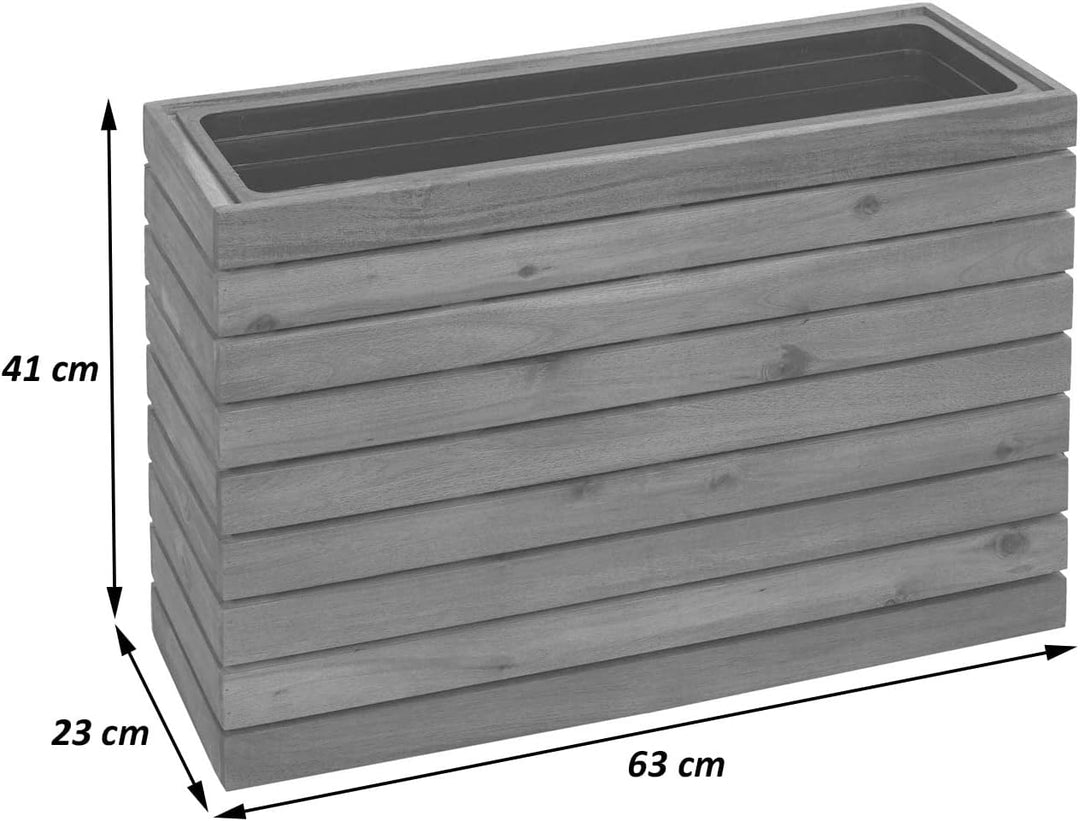 Pflanzkasten HWC-L21, Pflanzkübel Blumentopf Hochbeet, eckig 41x63x23cm Outdoor Akazie Holz MVG-Zert