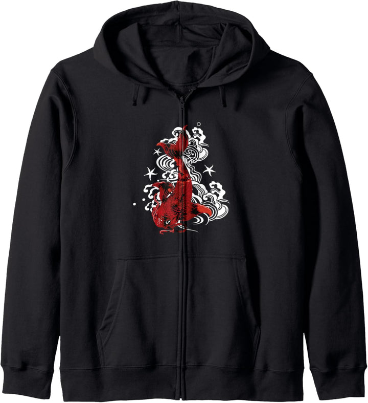 Roter Koi Fisch Grafikdesign Geschenk Kapuzenjacke