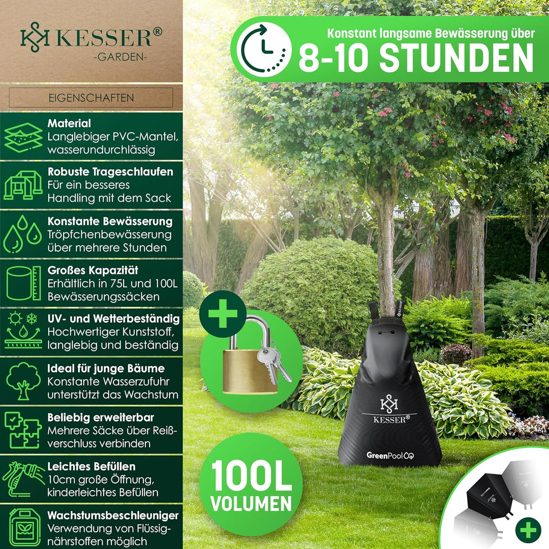 KESSER® Baum-Bewässerungssack 4er Set 100L Wassersack, Baumbewässerungsbeutel, PVC-Tasche langlebig