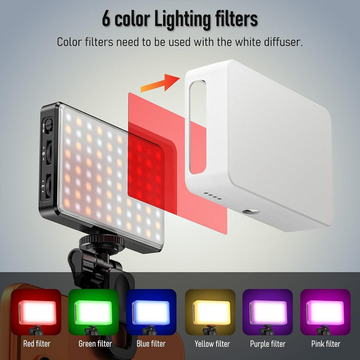 120 LED Selfie Licht Handy, Dimmbares Videoleuchte 2500-9000K CRI 95 + 3000mAh Professionelles Video
