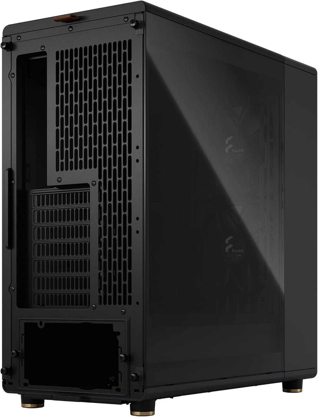 Fractal Design North Charcoal Black Tempered Glass Dark - Wood Walnut front - Glass side panel - Two