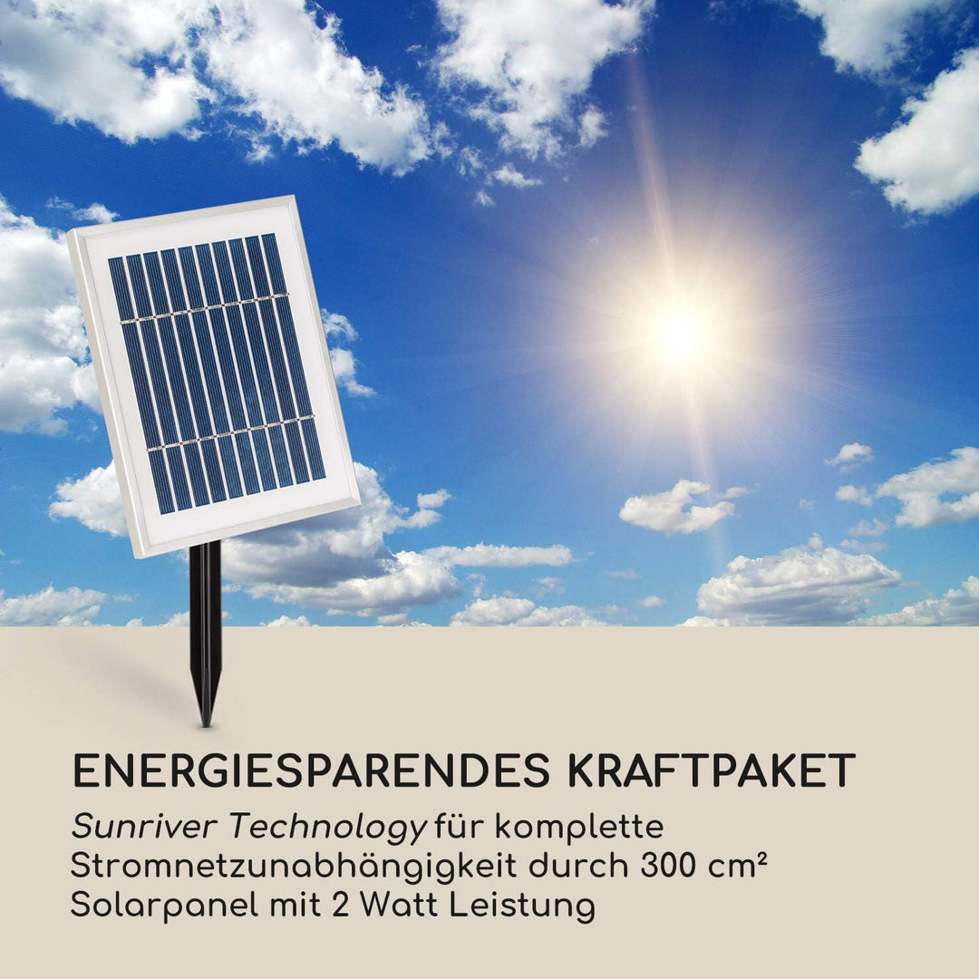 blumfeldt Liquitorre Gartenbrunnen - Wasserspiel, Solarbrunnen, Pumpe: 200 l/h / IPX8, Solarpanel: 2