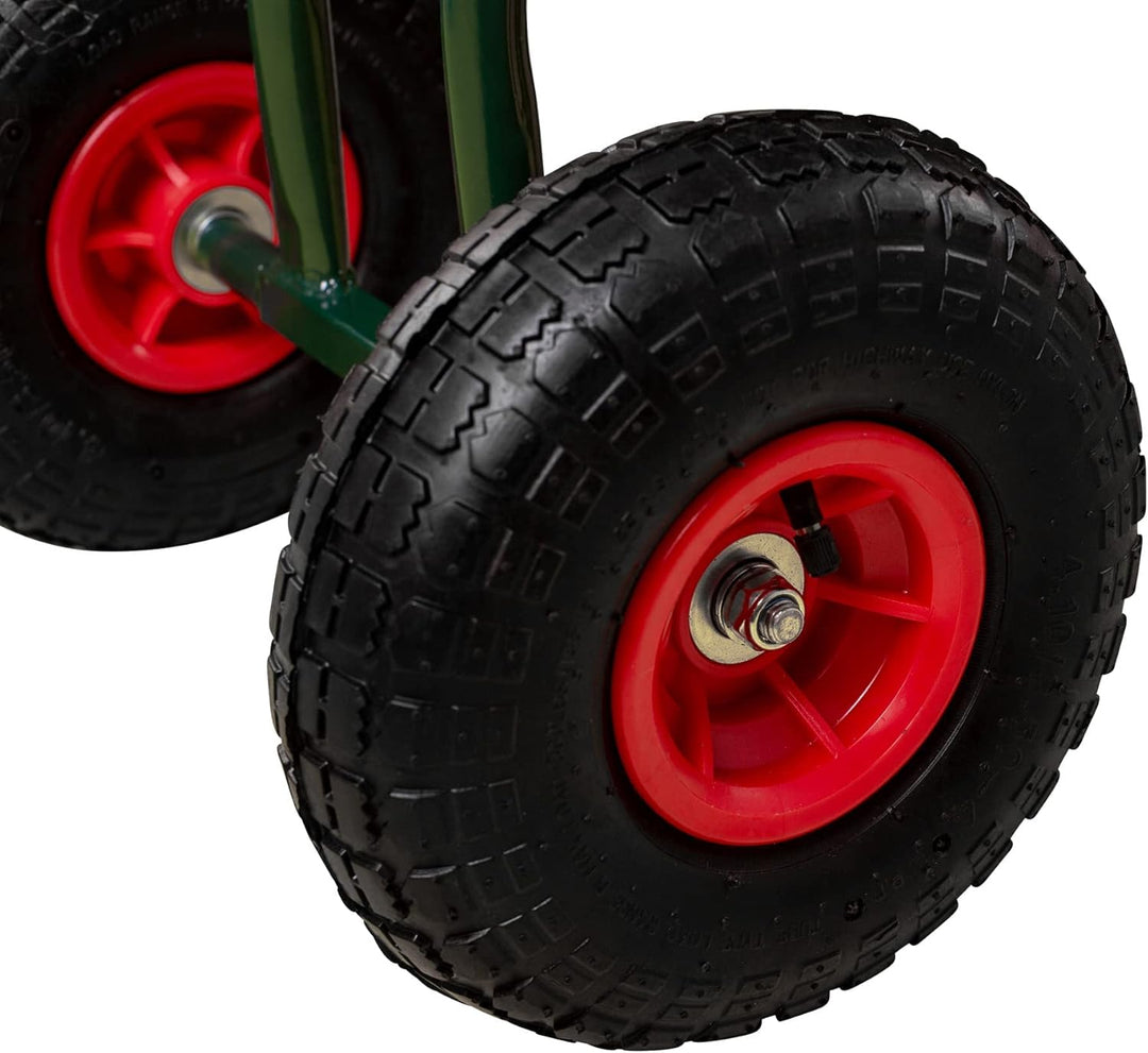 UPP Rollsitz Outdoor Deluxe - mit Schutzhülle | Gartenhocker,Gartensitz aus Stahl - breite Gummireif
