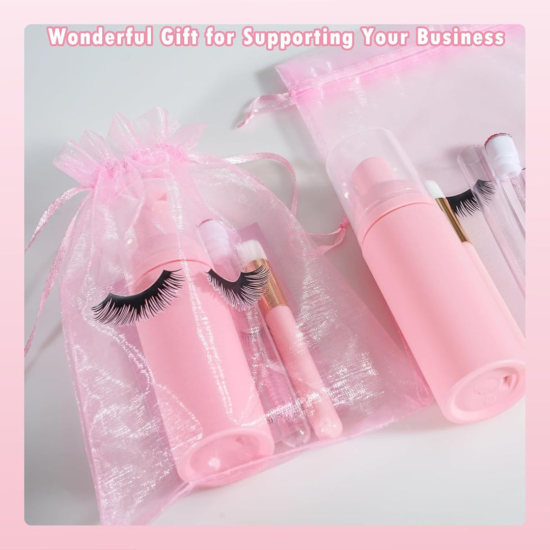 50PCS Lash Shampoo Flaschen Bürsten Set, leere Pumpflasche, Reinigungsbürste, Wimpernverlängerungsro