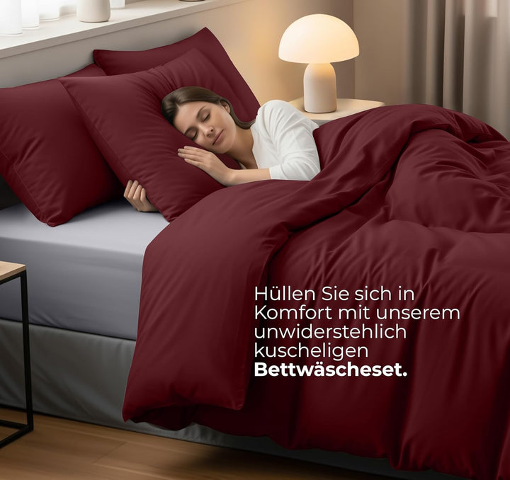 Utopia Bedding Bettwäsche 220x240 Set - Mikrofaser Bettbezug 240x220 cm + 2 Kissenbezüge 65x65 cm -