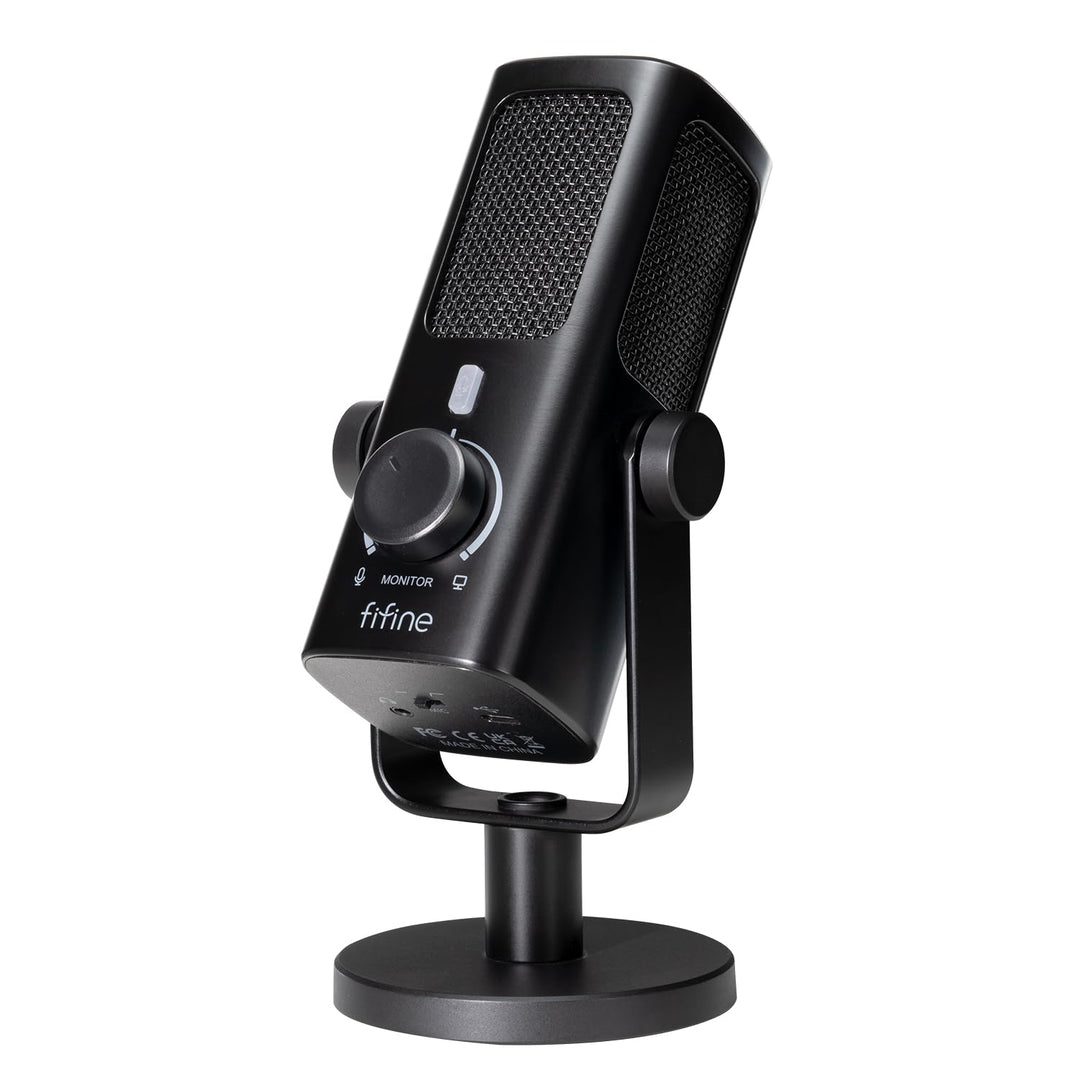 FIFINE Low-Cut Mikrofon Profile3, USB-Kondensatormikrofon mit Monitor-Mix-Lautstärkeregelung für Stu