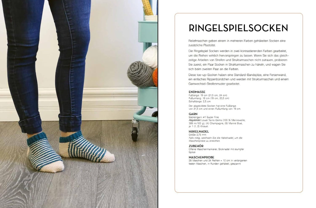 Stylische Socken selbst häkeln: Neue Ideen für Einsteiger und Fortgeschrittene, Taschenbuch